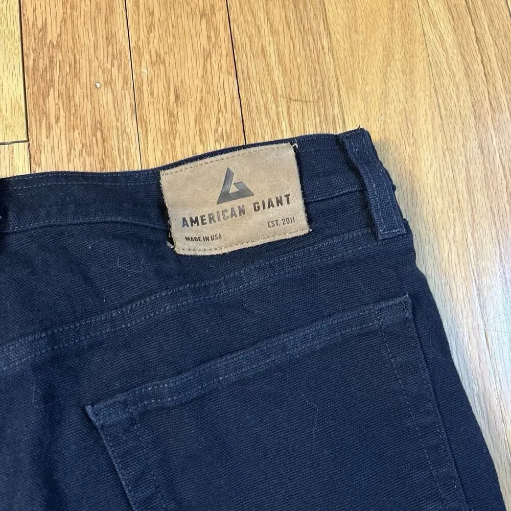 American Giant Roughneck Canvas Pants Black 34x34 (Fits 33x28) Straight USA